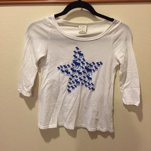 White 3/4 sleeve tee